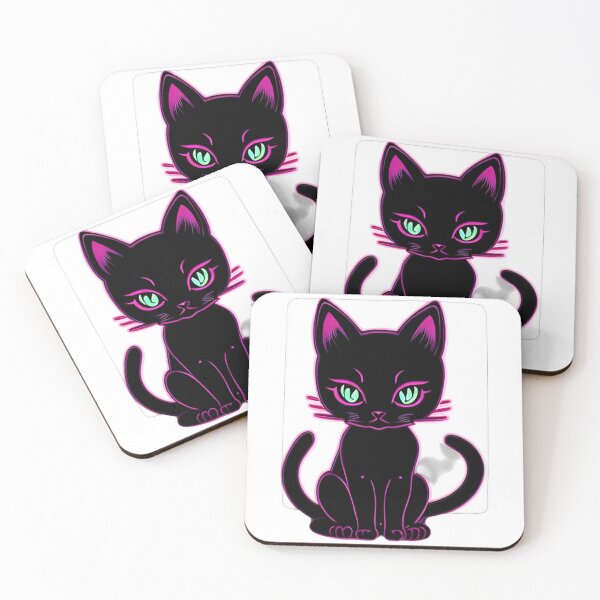 Item preview, Neon Pink Cartoon Cat designed and sold by For-Cat Studio.