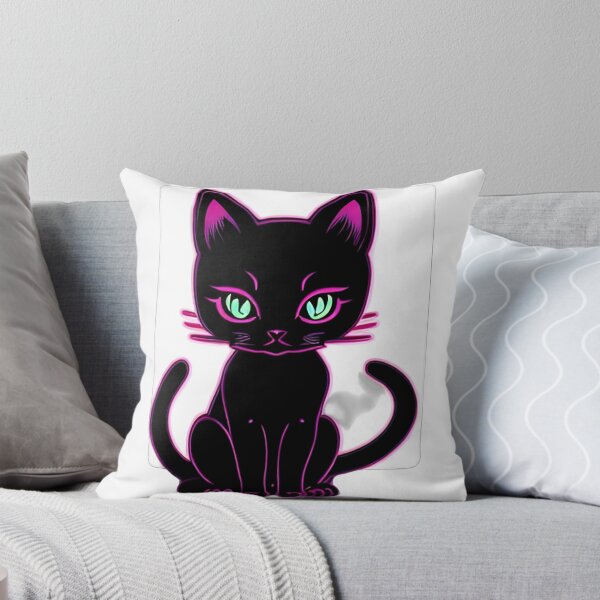 Item preview, Neon Pink Cartoon Cat designed and sold by For-Cat Studio.