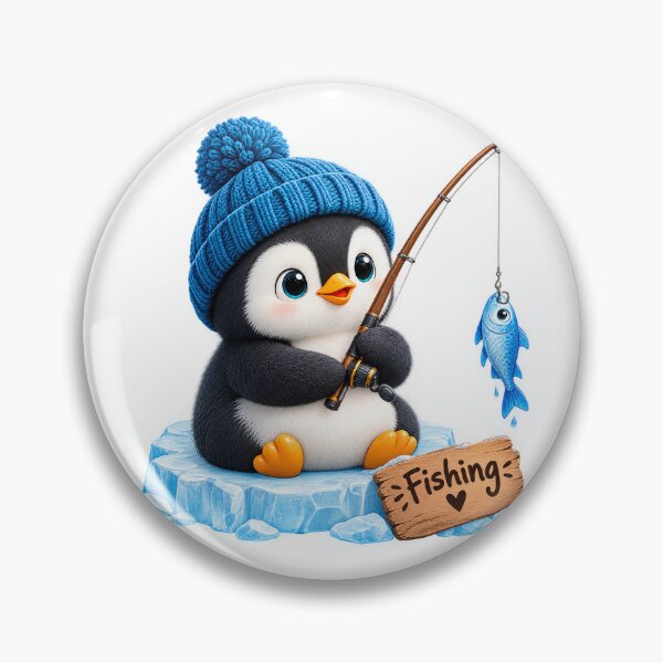 Item preview, Cute Penguin Fishing With Blue Winter Hat designed and sold by Appu6667.