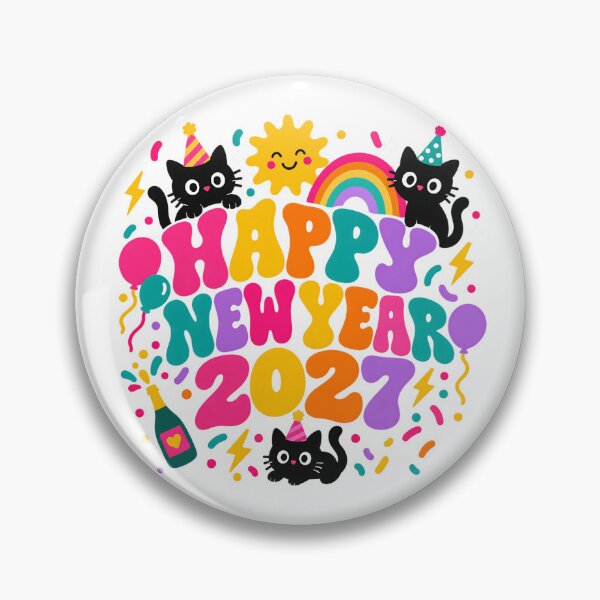 Item preview, Happy New Year 2027 Cute Cats Celebration Design designed and sold by FuzionRaptor.