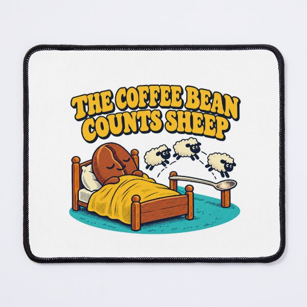 Item preview, Sleepy Coffee Bean Counting Sheep Retro Cartoon designed and sold by Pixdot.