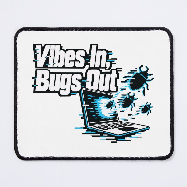 Item preview, Vibes In, Bugs Out Glitch Laptop Design designed and sold by ThreadQuirk.