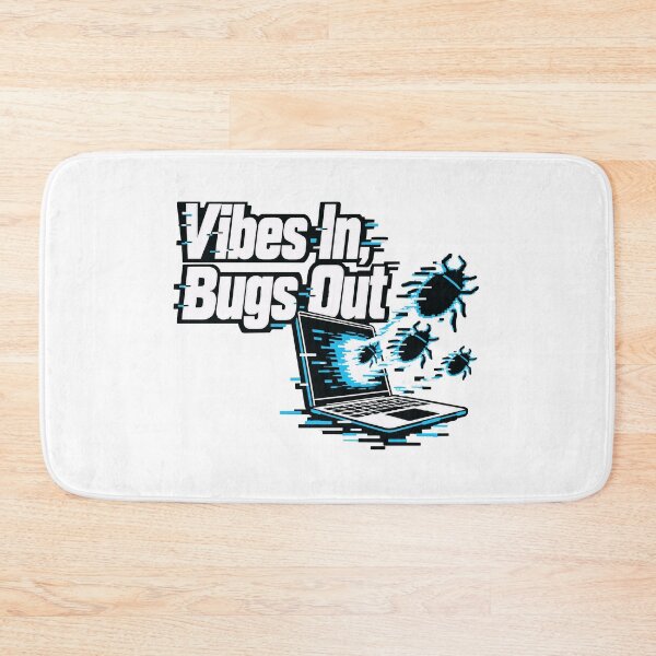 Item preview, Vibes In, Bugs Out Glitch Laptop Design designed and sold by ThreadQuirk.