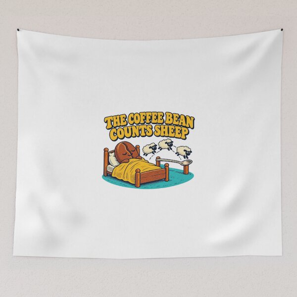 Item preview, Sleepy Coffee Bean Counting Sheep Retro Cartoon designed and sold by Pixdot.