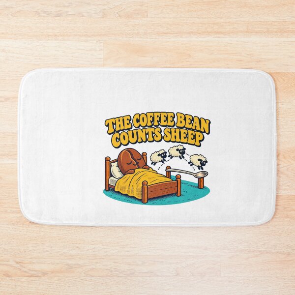 Item preview, Sleepy Coffee Bean Counting Sheep Retro Cartoon designed and sold by Pixdot.