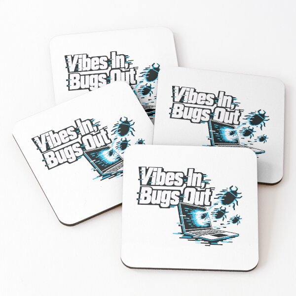 Item preview, Vibes In, Bugs Out Glitch Laptop Design designed and sold by ThreadQuirk.