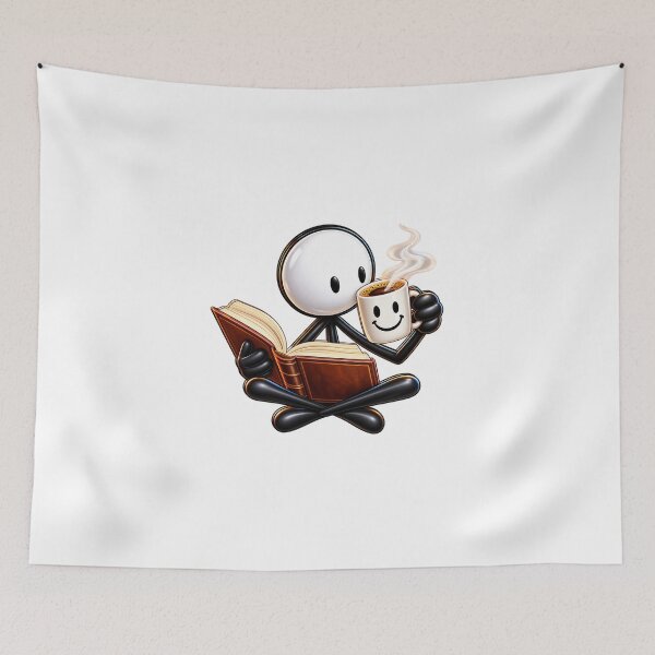 Item preview, Funny Stick Figure Reading Books With Coffee designed and sold by JAR Designs and Development.