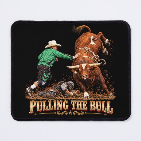 Item preview, Pulling the Bull — Rodeo Bullfighter in Action designed and sold by A5ranchmerch.