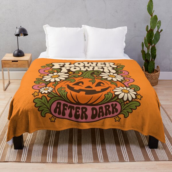 Item preview, Flower Power After Dark - Retro Floral Pumpkin Halloween designed and sold by Far Out Goods.