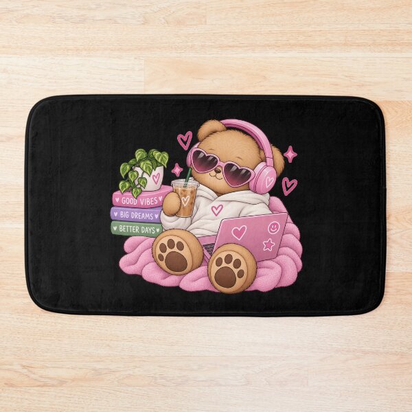 Item preview, Cozy Vibes Teddy Bear Kawaii Aesthetic Pink Bear designed and sold by Rosteri.