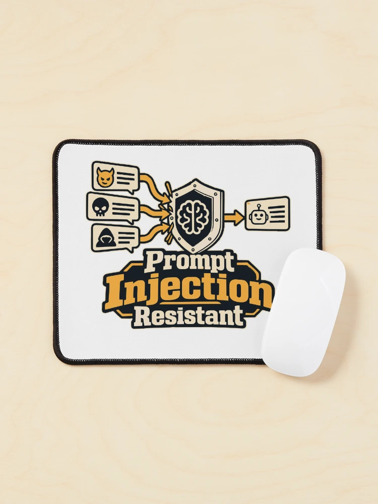 Thumbnail 1 of 5, Mouse Pad, Prompt Injection Resistant Cybersecurity Graphic designed and sold by ThreadQuirk.