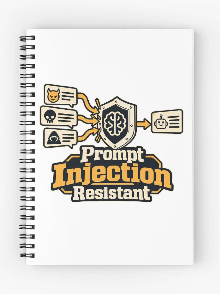 Thumbnail 1 of 3, Journal, Prompt Injection Resistant Cybersecurity Graphic designed and sold by ThreadQuirk.