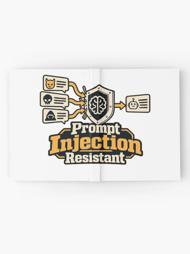 Thumbnail 2 of 3, Journal, Prompt Injection Resistant Cybersecurity Graphic designed and sold by ThreadQuirk.