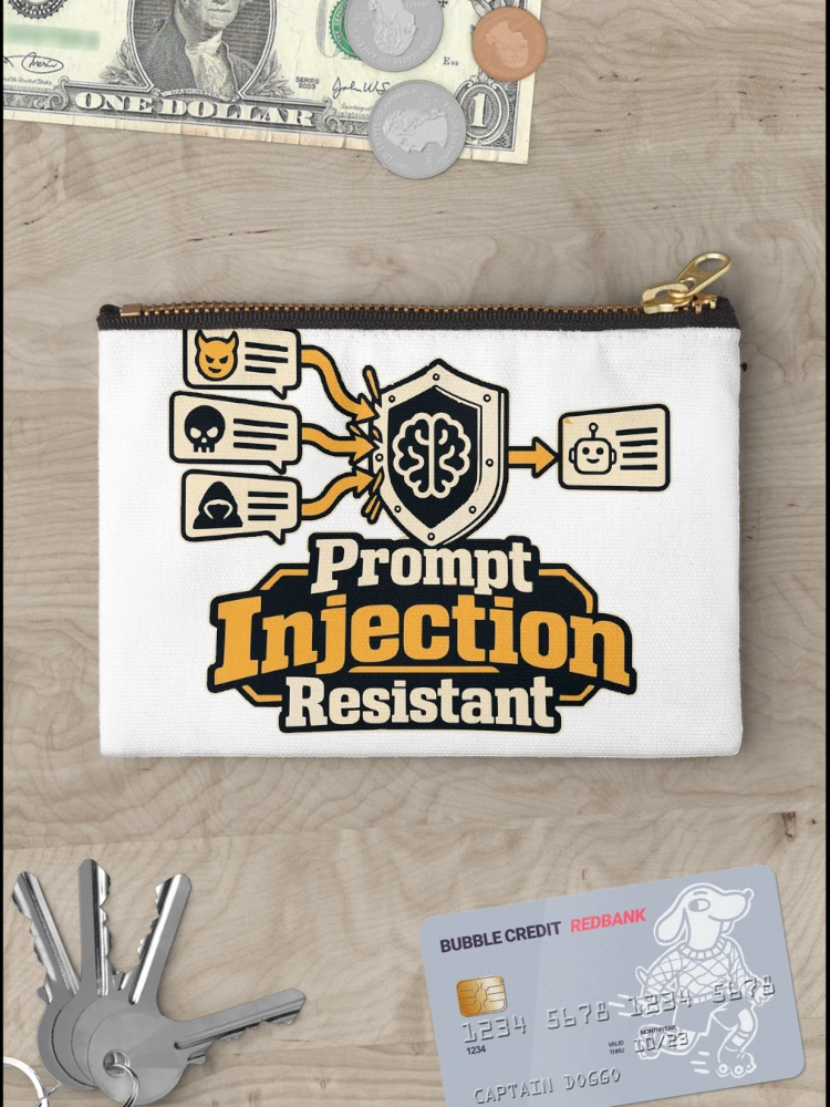 Thumbnail 3 of 4, Zipper Pouch, Prompt Injection Resistant Cybersecurity Graphic designed and sold by ThreadQuirk.