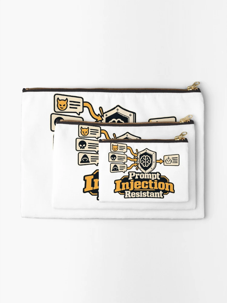 Thumbnail 2 of 4, Zipper Pouch, Prompt Injection Resistant Cybersecurity Graphic designed and sold by ThreadQuirk.