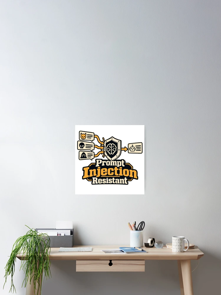 Thumbnail 2 of 3, Poster, Prompt Injection Resistant Cybersecurity Graphic designed and sold by ThreadQuirk.