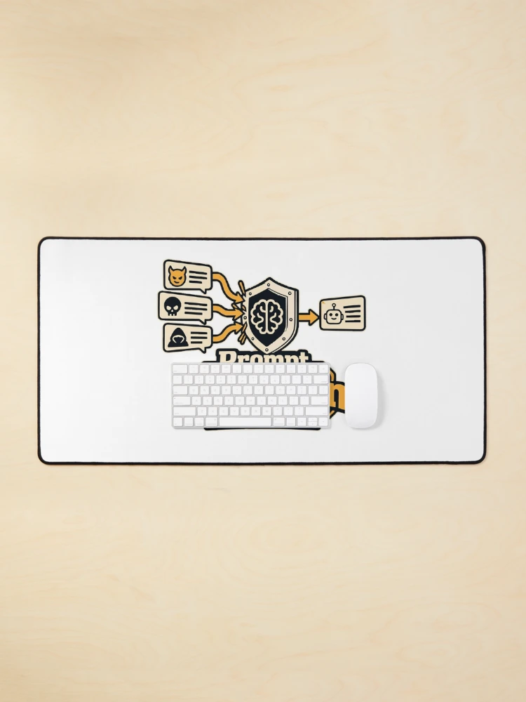 Thumbnail 1 of 5, Mouse Pad, Prompt Injection Resistant Cybersecurity Graphic designed and sold by ThreadQuirk.