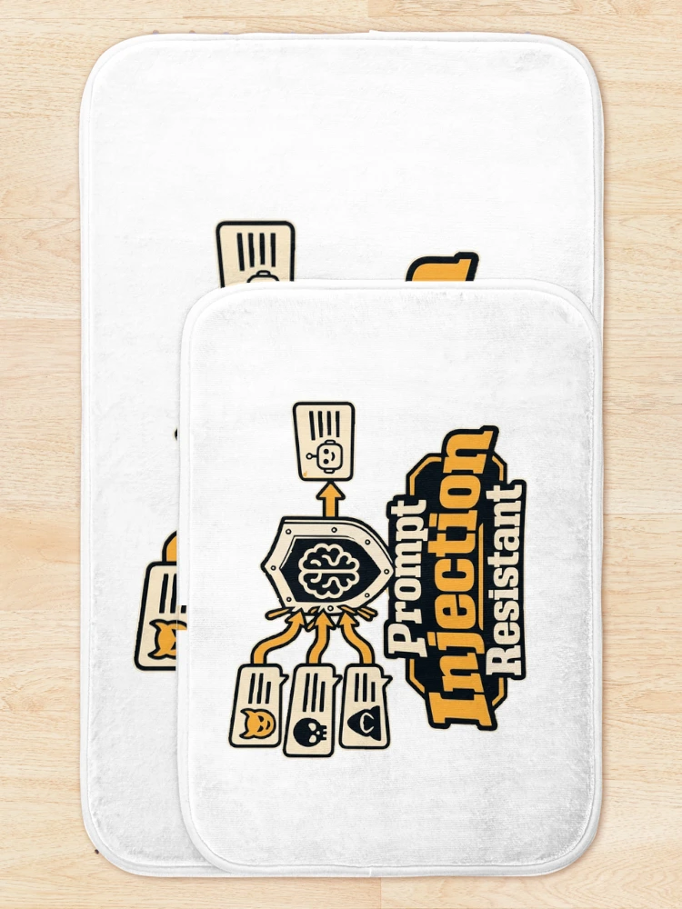 Thumbnail 5 of 6, Bath Mat, Prompt Injection Resistant Cybersecurity Graphic designed and sold by ThreadQuirk.