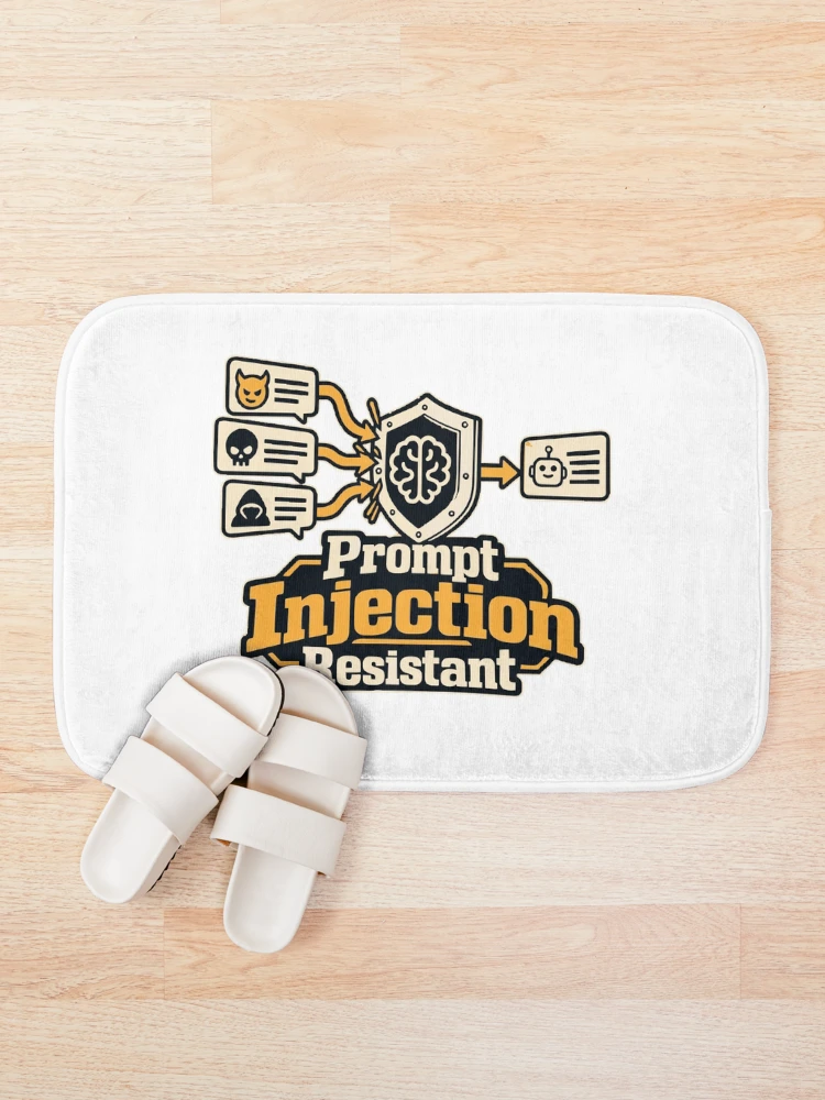 Thumbnail 1 of 6, Bath Mat, Prompt Injection Resistant Cybersecurity Graphic designed and sold by ThreadQuirk.