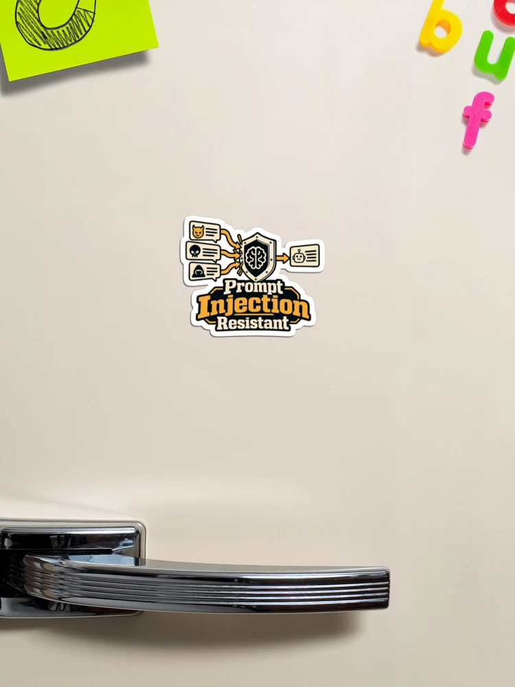 Thumbnail 1 of 3, Magnet, Prompt Injection Resistant Cybersecurity Graphic designed and sold by ThreadQuirk.