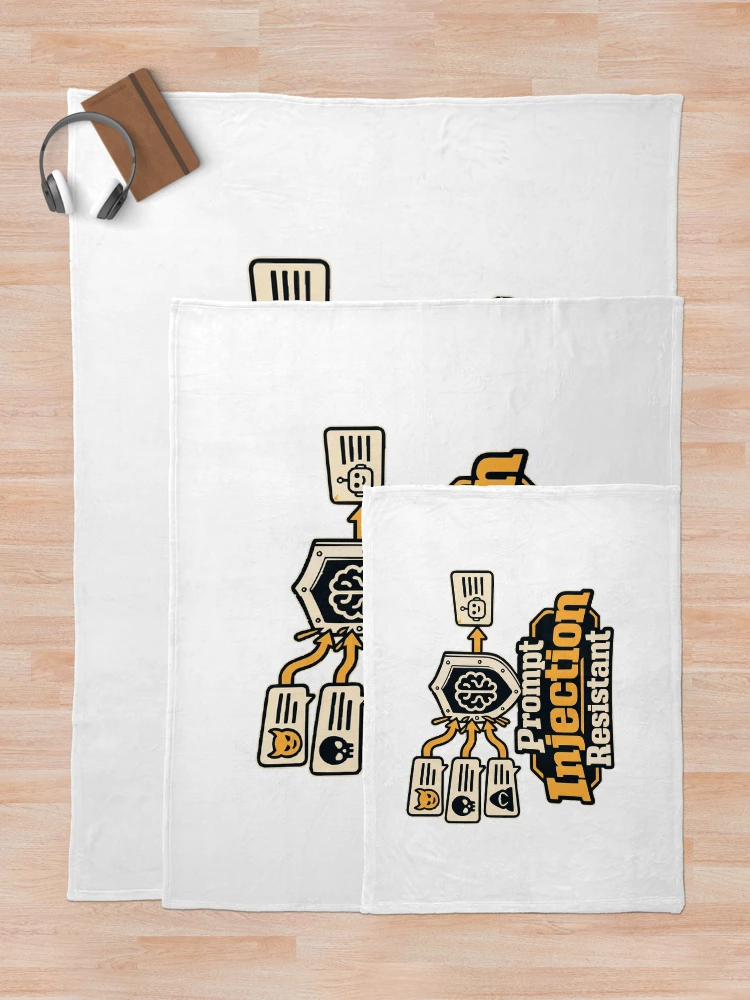 Thumbnail 5 of 6, Throw Blanket, Prompt Injection Resistant Cybersecurity Graphic designed and sold by ThreadQuirk.