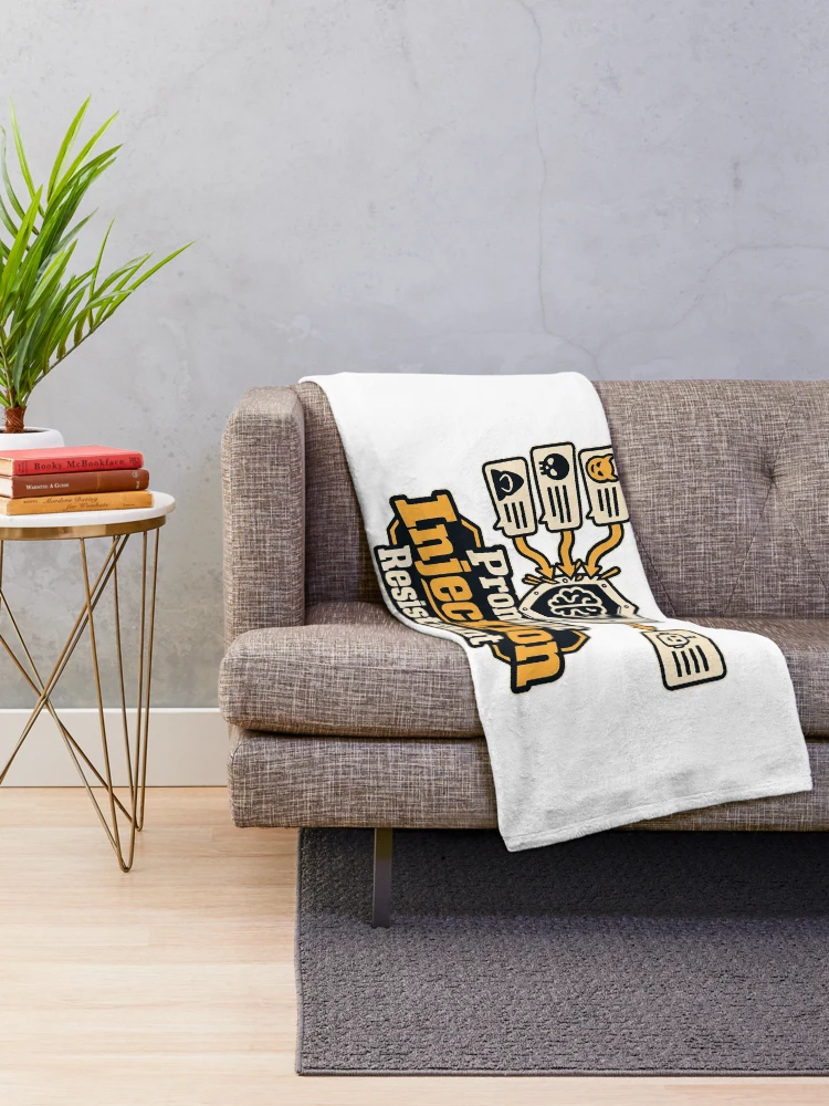 Thumbnail 2 of 6, Throw Blanket, Prompt Injection Resistant Cybersecurity Graphic designed and sold by ThreadQuirk.