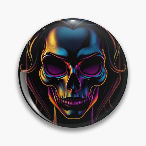 Item preview, Neon Cyberpunk Skull Lady Portrait designed and sold by ERODED SELF.