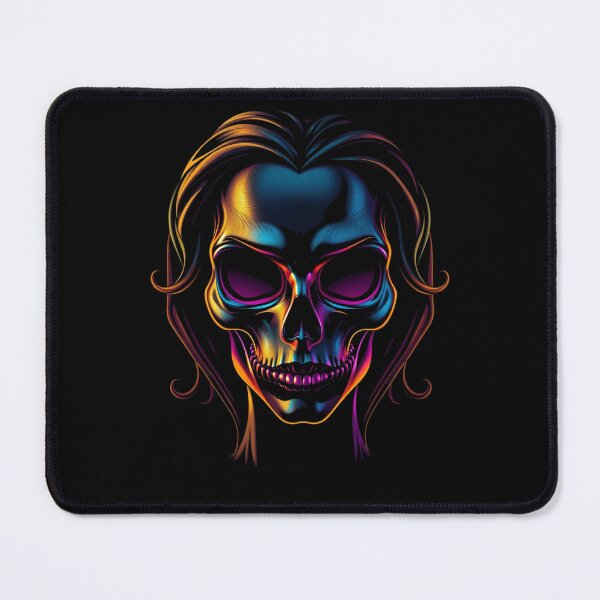 Item preview, Neon Cyberpunk Skull Lady Portrait designed and sold by ERODED SELF.