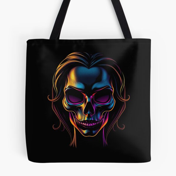 Item preview, Neon Cyberpunk Skull Lady Portrait designed and sold by ERODED SELF.