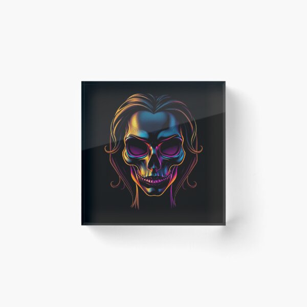 Item preview, Neon Cyberpunk Skull Lady Portrait designed and sold by ERODED SELF.