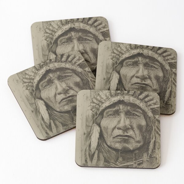 Item preview, Indian Chief Pencil Portrait Art Print designed and sold by BBurdette.