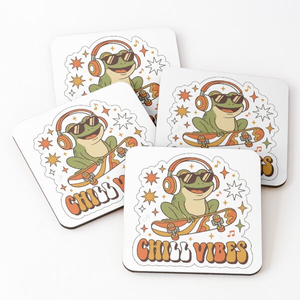 Item preview, Chill Vibes Retro Skateboarding Frog designed and sold by m.mmado.