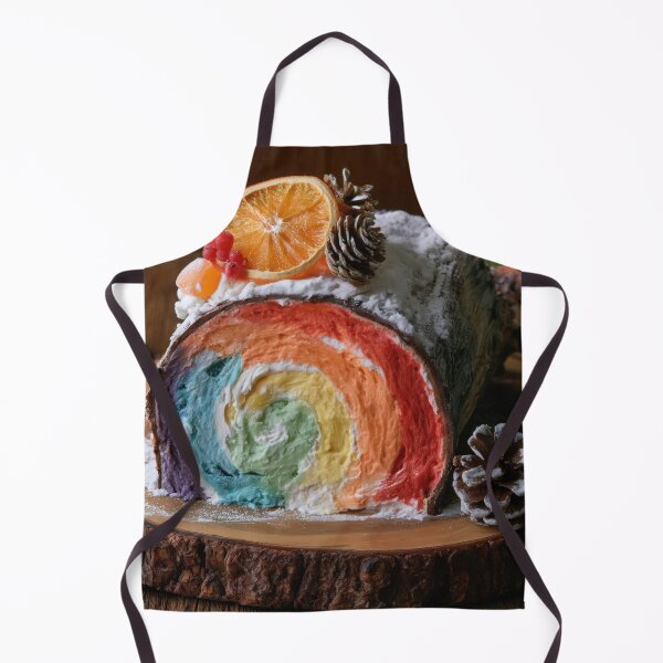 Item preview, Rainbow Christmas Yule Log Cake – Colorful Festive Dessert designed and sold by WordPlayStudio.