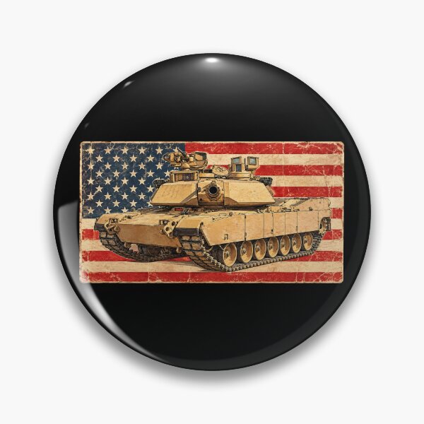 Item preview, M1A2 Abrams Tank Vintage Patriotic American Flag designed and sold by MilitaryMart.