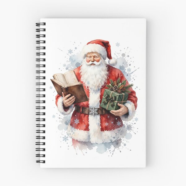 Item preview, Santa Claus Watercolor with Book and Christmas Gift - Cozy Winter Santa with Pine and Holly designed and sold by Deepsleepstudio.