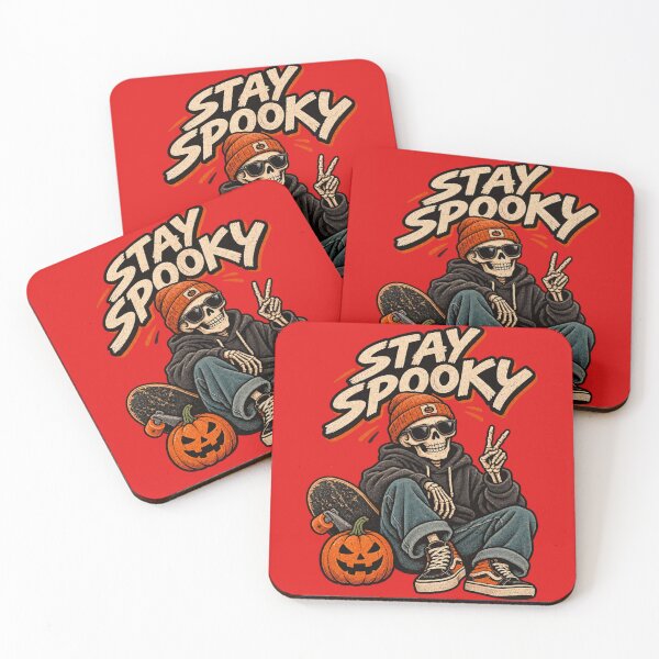 Item preview, Stay Spooky Skeleton Skater designed and sold by CozyCritterWork.