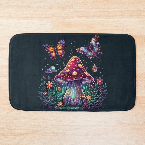 Item preview, Cosmic Mushroom and Butterflies - Magical Glowing Forest Fantasy designed and sold by Chroma Dreams .