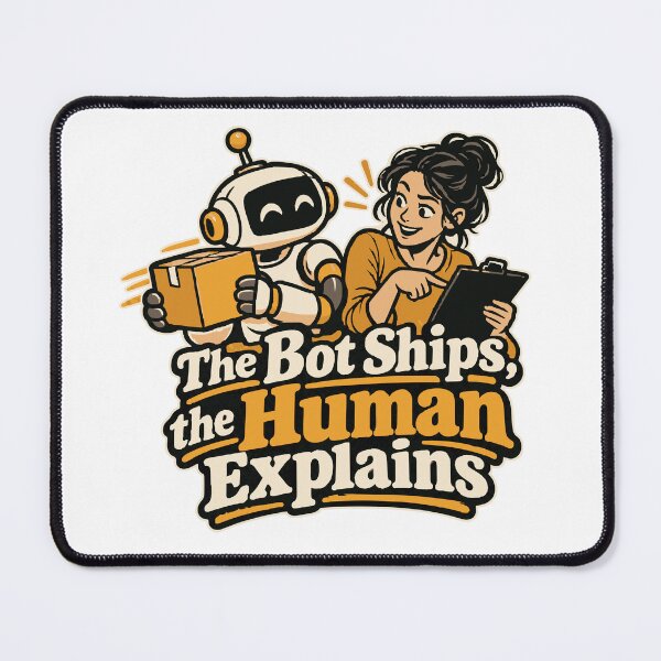 Item preview, The Bot Ships, the Human Explains Comic Tee designed and sold by ThreadQuirk.