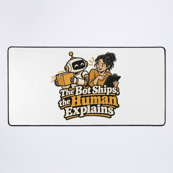 Item preview, The Bot Ships, the Human Explains Comic Tee designed and sold by ThreadQuirk.