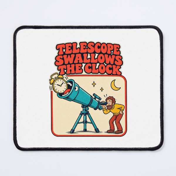 Item preview, Telescope Swallows the Clock Astronomy Cartoon designed and sold by Pixdot.