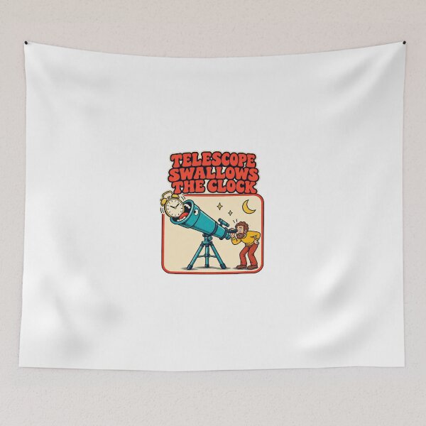 Item preview, Telescope Swallows the Clock Astronomy Cartoon designed and sold by Pixdot.