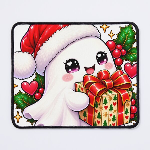 Item preview, Cute Christmas Ghost with Santa Hat and Gift designed and sold by PALOZA SHOP.