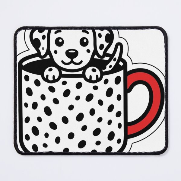 Item preview, Dalmatian Puppy in a Spotted Mug designed and sold by OddLittleGoods.