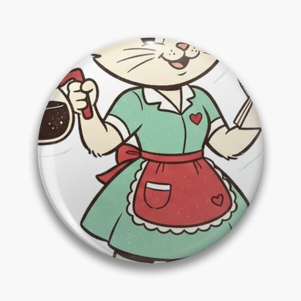 Item preview, Retro Diner Cat Waitress designed and sold by OddLittleGoods.