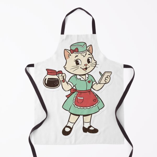 Item preview, Retro Diner Cat Waitress designed and sold by OddLittleGoods.