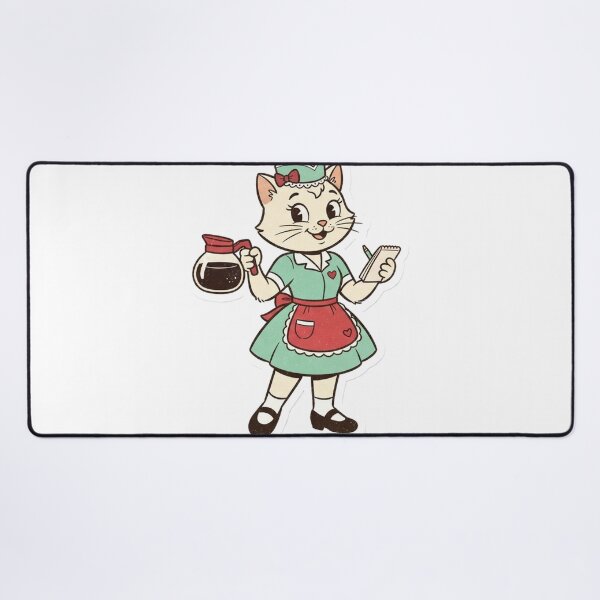 Item preview, Retro Diner Cat Waitress designed and sold by OddLittleGoods.