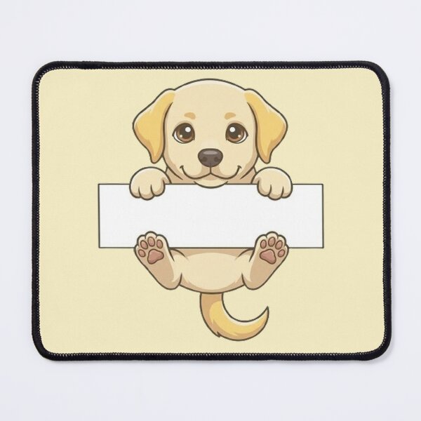 Item preview, Cute Cartoon Labrador Retriever Puppy Holding Blank Banner Happy Dog Lover Art designed and sold by PetalsPaws.