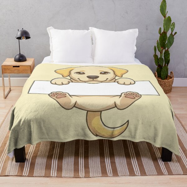 Item preview, Cute Cartoon Labrador Retriever Puppy Holding Blank Banner Happy Dog Lover Art designed and sold by PetalsPaws.
