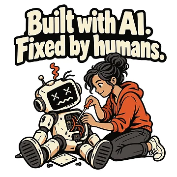 Artwork thumbnail, Built with AI, Fixed by Humans Comic Design by ThreadQuirk
