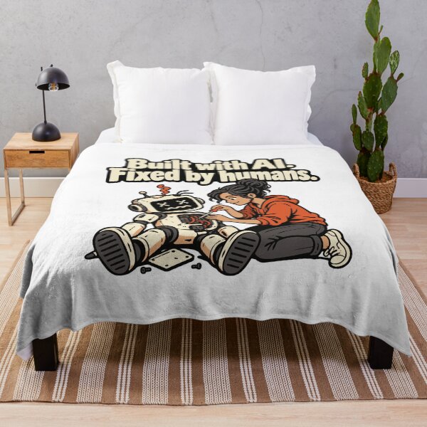 Item preview, Built with AI, Fixed by Humans Comic Design designed and sold by ThreadQuirk.
